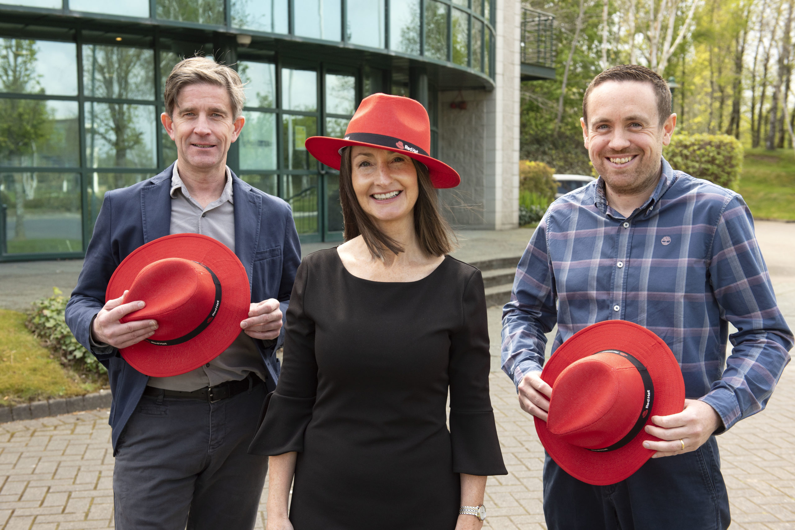 Agile Networks is a Red Hat Advanced Business Partner: L-r Michael Kinsella, Agile, Niamh Carroll, Red Hat and Kenn Larkin, CEO, Agile